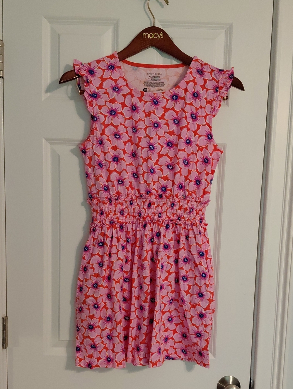 Epic Threads Girls' Pink Floral Dress, Size XL